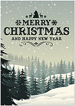 Many warm wishes for happiness this Christmas and throughout the coming year. Snowy Evergreens H2415KW-AA